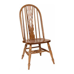 Allamishfurniture - Amish Oak Windsor/Fiddleback Dining Chair - Dining Chairs