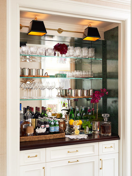 Bar With Mirrored Shelves Design Ideas & Remodel Pictures | Houzz - SaveEmail
