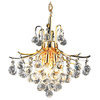 Contour 6 Light 16" Gold Chandelier With Clear European Crystals