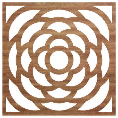 Large Edinburg Decorative Fretwork Wood Wall Panels, Walnut