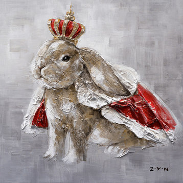 "King Bunny" Canvas Art, 30"x30"
