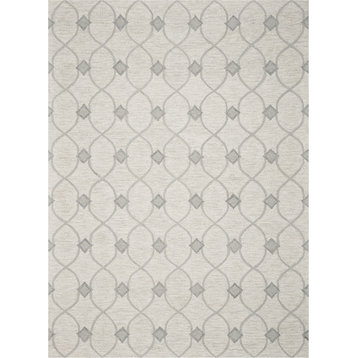 KAS Gramercy 1636 Gibson Moroccan Rug, Ivory, 5'0"x7'0"