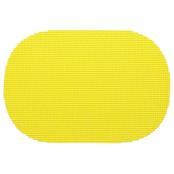 Kraftware Fishnet New Yellow Oval Placemats, Set of 12