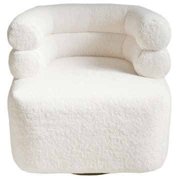 White Faux Sheep Jolla Swivel Chair