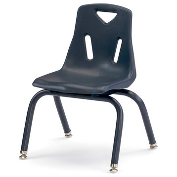Berries Stacking Chairs with Powder-Coated Legs - 12" Ht - Set of 6 - Navy