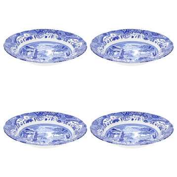 Spode Blue Italian Set of 4 Soup Plates