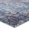 Vibe Izar Trellis Blue and Red Area Rug, Blue and White, 8'x10'