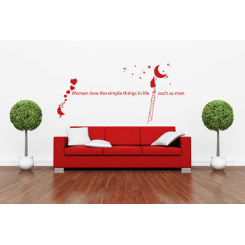 Woman and Man Wall Decal, Gentian, 28"x13"