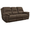 Ashley Furniture Next-Gen Gaucho Faux Leather Power Reclining Sofa in Brown