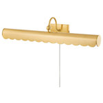 Mitzi - Fifi 3 Light Portable Shelf Light, Aged Brass - A new traditional take on the classic design, it features a sweet scalloped edge and curved arm that adds warmth and feels fresh. Fifi is available in three sizes and  finishes; Aged Brass, Soft White, and Soft Navy to fit any space and color scheme. Part of our Ariel Okin x Mitzi Tastemakers collection.