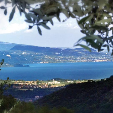 Casa con piscina vista lago di Garda