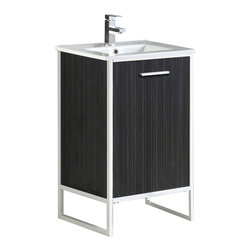 Fine Fixtures - Fine Fixtures, Bathroom Vanity Set, Vireous China Sink Top, Dawn Gray, 20" - Bathroom Vanities And Sink Consoles