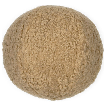 Poodle Ball Pillow - Tan