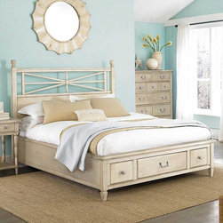 American Drew 114-326W Americana Home Low Post Panel Headboard 6/0-6/6 - Headboards