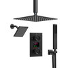 Dual Heads 12" Digital Display Shower System, Matte Black