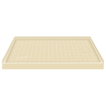 60"x30" Solid Surface Right-Hand Shower Base, Almond