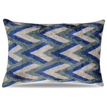 Canvello Decorative Navy Blue Throw Pillow Down Filled 16x24in