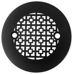 Designer Drains - Round Shower Floor Drain - Matte Black - Geo. No. 1 Design by Designer Drains - Shower Drain, 4.25 Inch Round Grate, Squares No. 1 by Designer Drains
