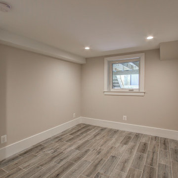 Basement remodel with bedroom space, closet space, living area, Kansas