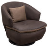 Rio Swivel Accent Chair, Brown Fabric