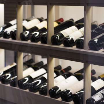 Custom Grey Wash Wine Cellar