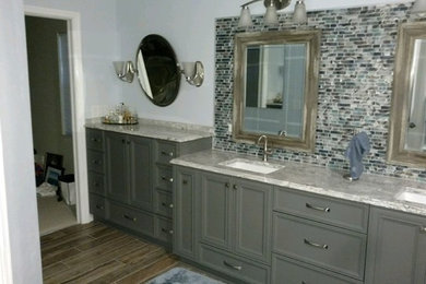 Gray Painted Master Bathroom Cabinetry