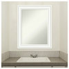 Craftsman White Non-Beveled Wood Bathroom Wall Mirror - 23 x 29 in.