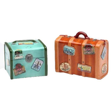 Road Trip Retro Look Set of Luggage Salt and Pepper Shakers Set