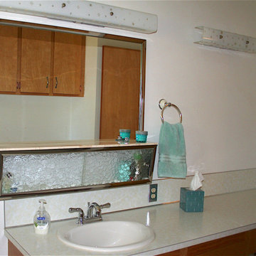 Guest bath sink area before