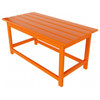 WestinTrends HDPE Plastic Outdoor Patio Classic Adirondack Coffee Table, Orange