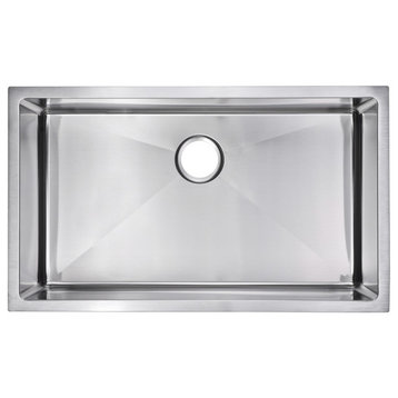 Corner Radius Single Bowl Stainless Steel Hand Made Undermount Kitchen Sink