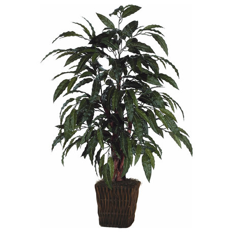 Vickerman TBU2840-0414  4' Artificial Mango Bush Square Willow Basket