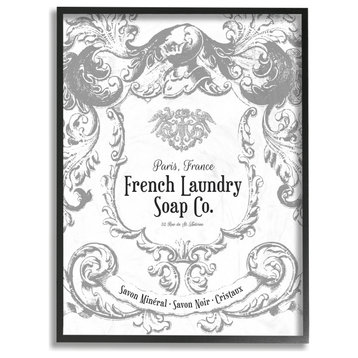 Stupell Industries French Laundry Soap Co Filigree, 24"x30", Black Framed