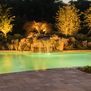 Custom Natural Swimming Pool- Boulders & Waterfalls