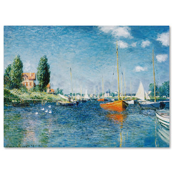 Claude Monet 'Red Boats at Argenteuil' Canvas Art, 32 x 24