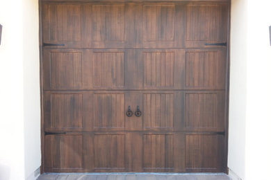 Faux wood garage door