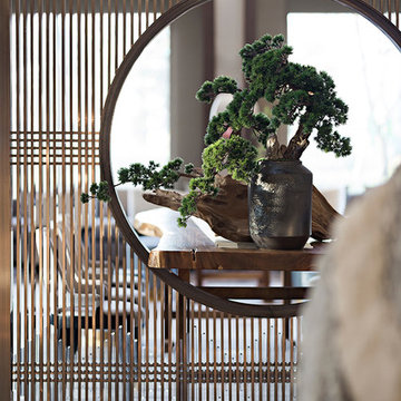 Stainless Steel Room Divider, Living Room Divider, Titanium Gold Brushed Screen
