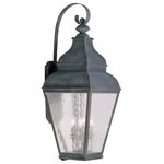 Livex Lighting - Exeter Outdoor Wall Lantern, Vintage Pewter - Finished in charcoal with clear water glass, this outdoor post lantern offers plenty of stylish illumination for your home's exterior.