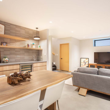 Tranquil Entryway with Modern Millwork and Seamless Transition to Living