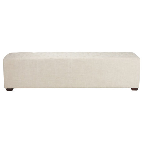Arabella 58-Inch Beige Upholstered Bench