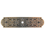 Notting Hill Decorative Hardware - Renaissance Etch Back Plate Antique Copper, Brite Brass - Projection: 1/8"