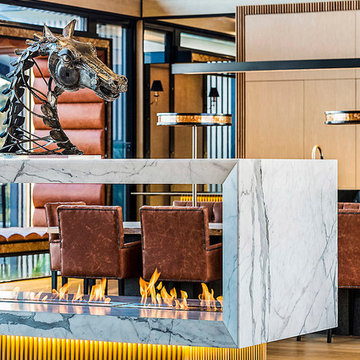 LUXE LODGE - Rotating Marble Fireplace