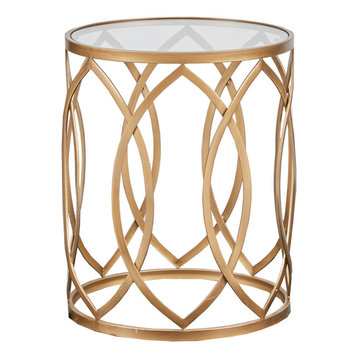 Madison Park Arlo Metal Eyelet Accent Table