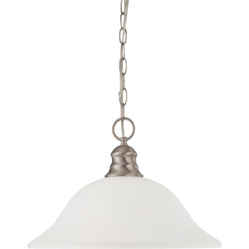 Nuvo Signature 1-Light 16" Brushed Nickel and Frosted Glass Pendant