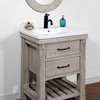 24" Rustic  Solid Fir Vanity With Ceramic  Single Sink, No Faucet