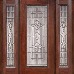 Prehung Home Sidelights Door 80 Fiberglass Marsala Full Lite Glass - Front Doors