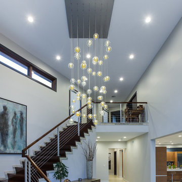 Kadur Blown Glass Chandelier - Entry