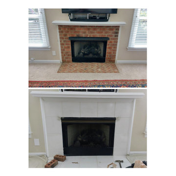 FIreplace Surround with Herringbone Detail