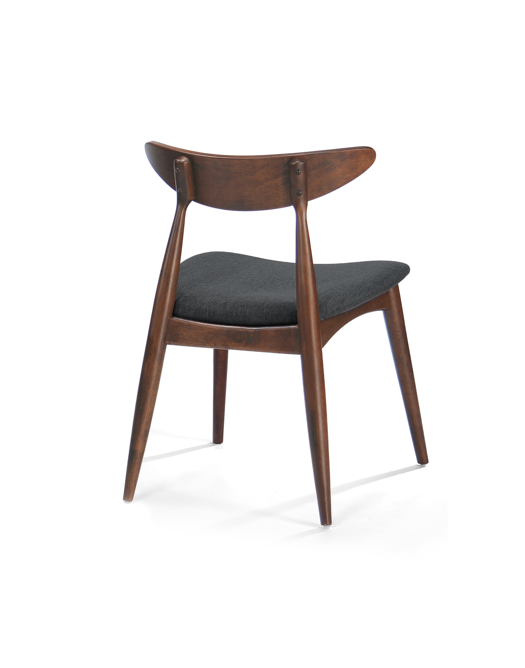 GDF Studio Issaic Mid Century Design Wood Dining Chairs, Set of 2, Charcoal/Walnut