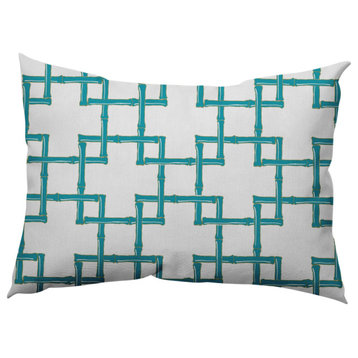 Bamboo Decorative Throw Pillow, Explorer Blue, 14"x20"